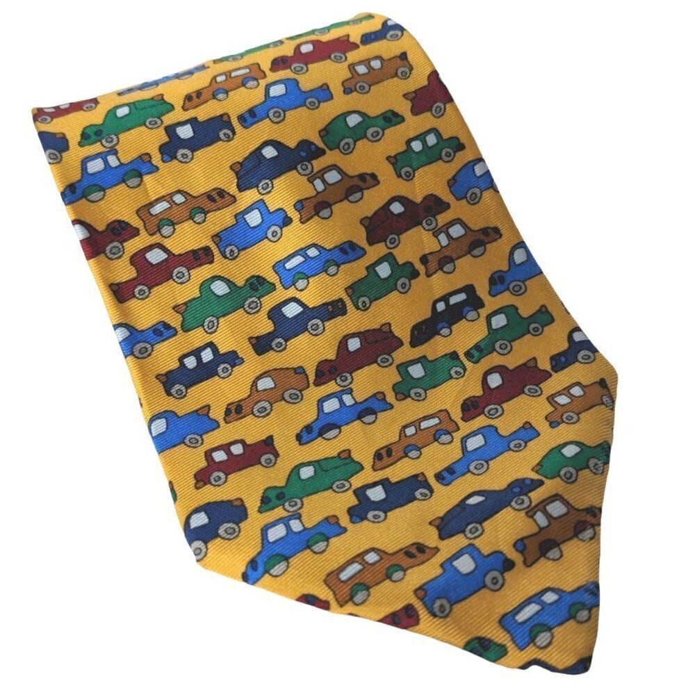 Save The Children Silk Multicolor Cars Necktie